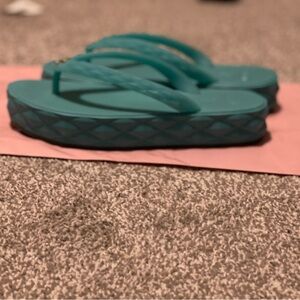 Jimmy Choo Teal Platform Flip Flop Sandals